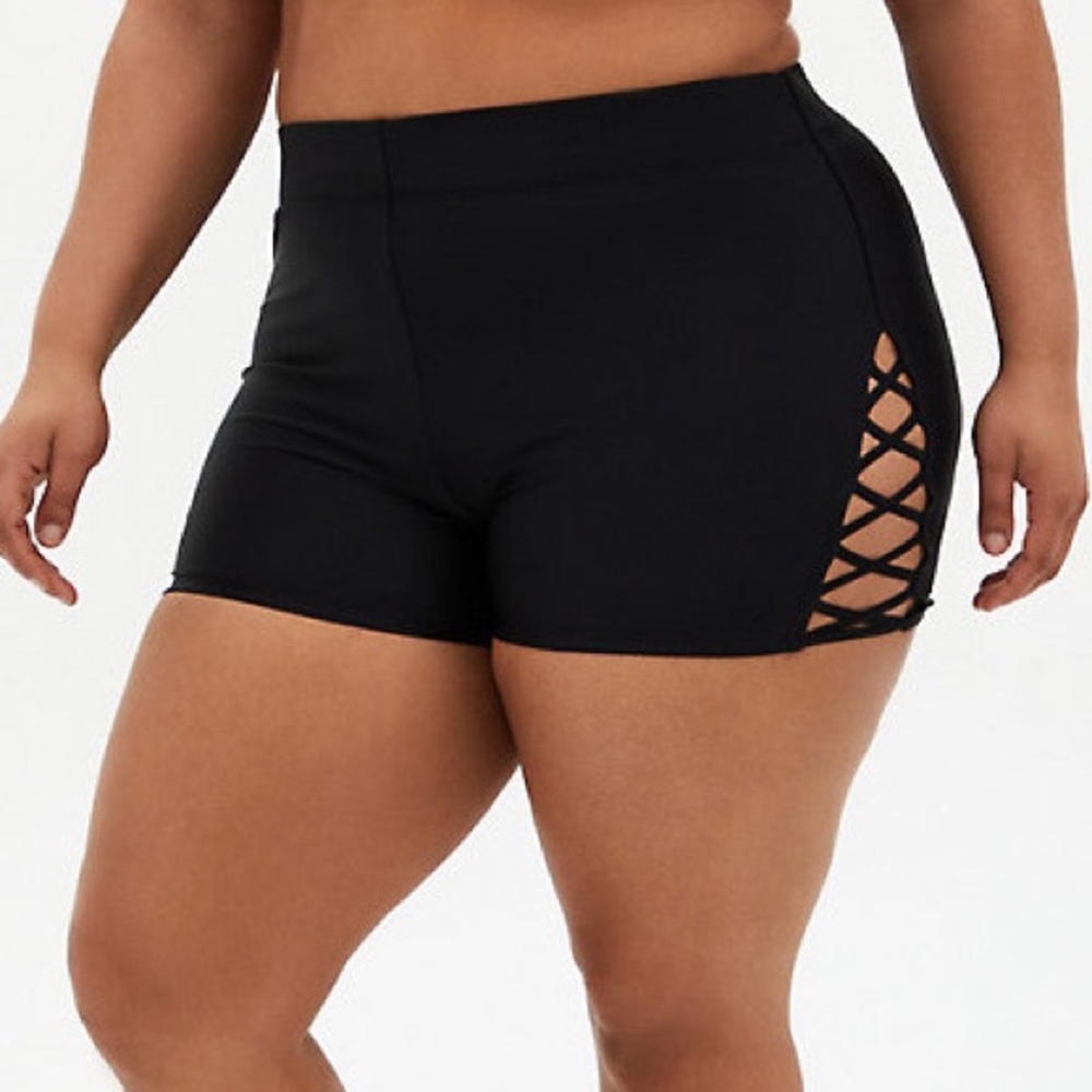 NWT!! TORRID black swim shorts bottoms, 3X.